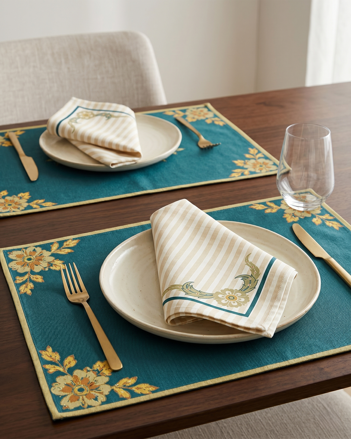 Willow Teal Table Napkin- Set of 6