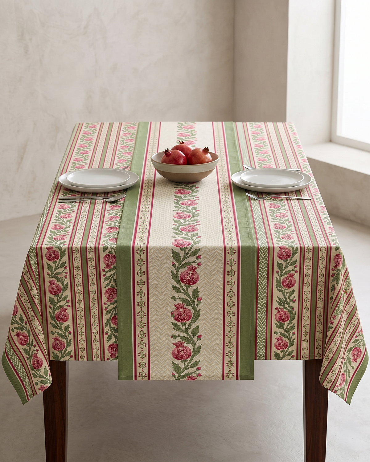 Anar Pink Cotton Table Runner