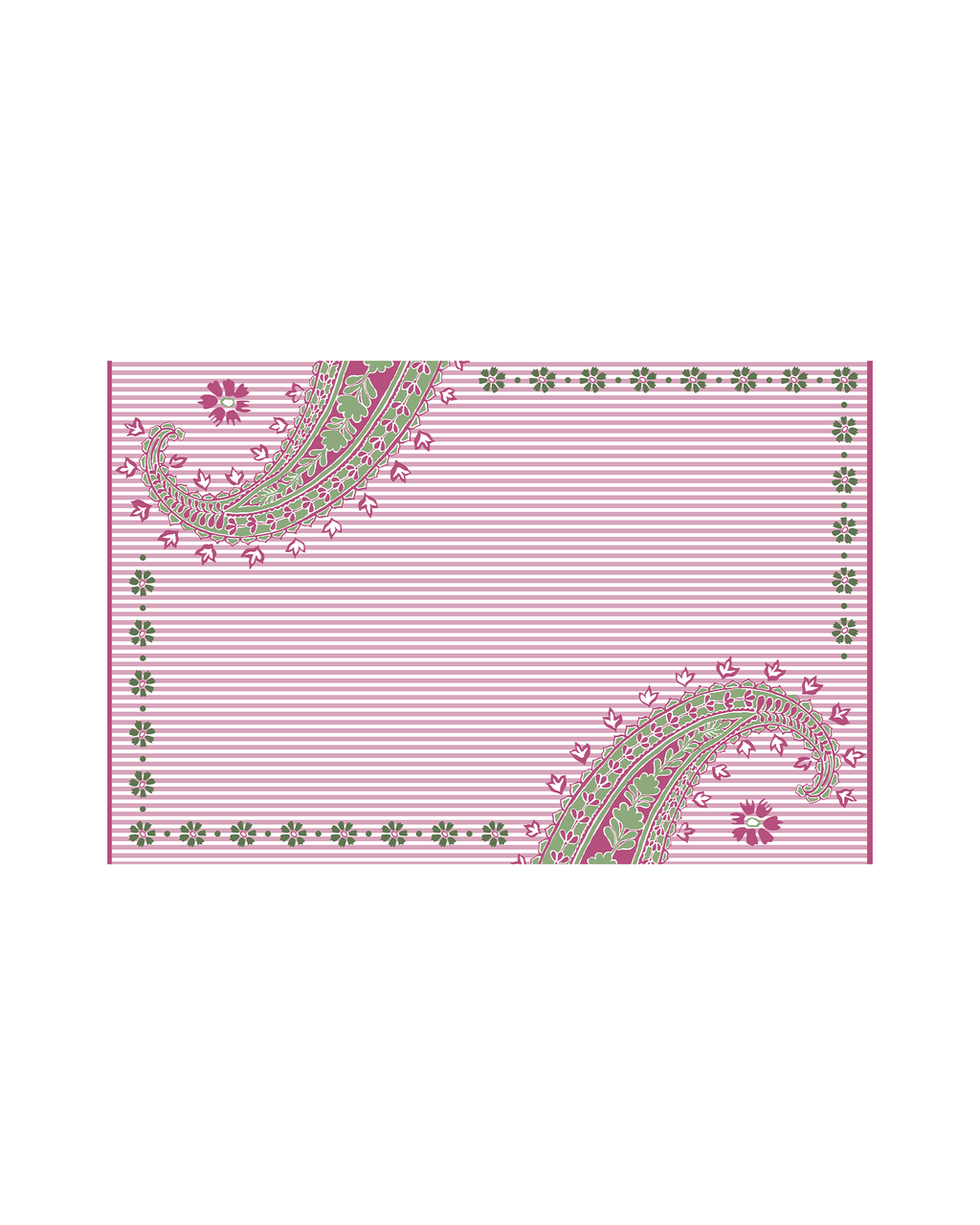 Paisley Pink Cotton Table Water-repellent Placemat Set of 6