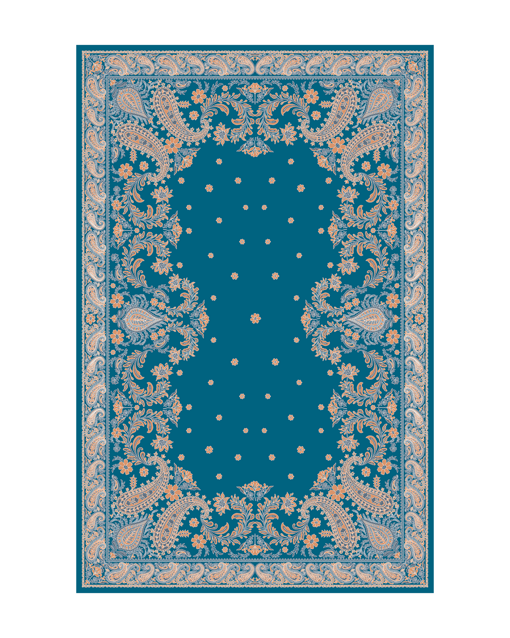 Paisely Teal Water-repellent Table cover