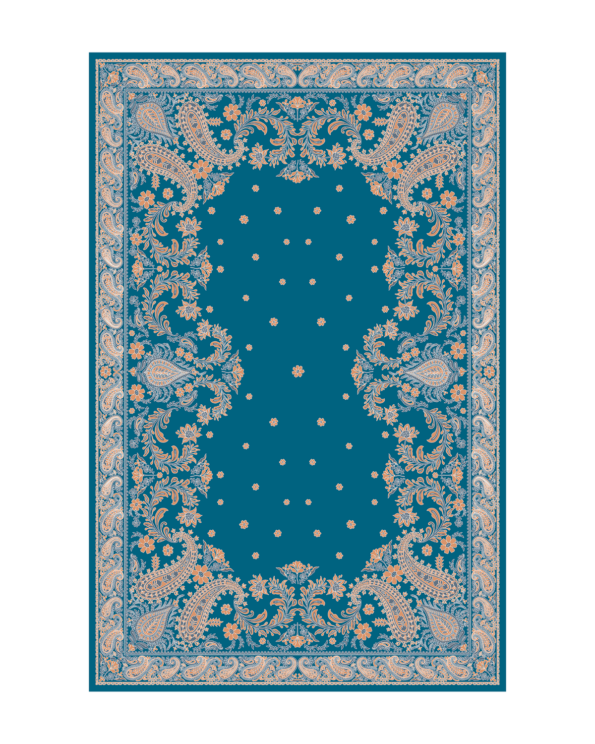 Paisely Teal Water-repellent Table cover