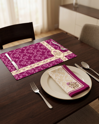 Evergreen Beige Cotton Water-repellent Table Mat Set of 6