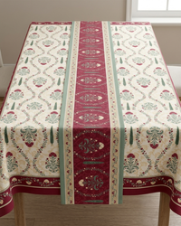 Evergreen Pink Water-repellent Cotton Table Cloth