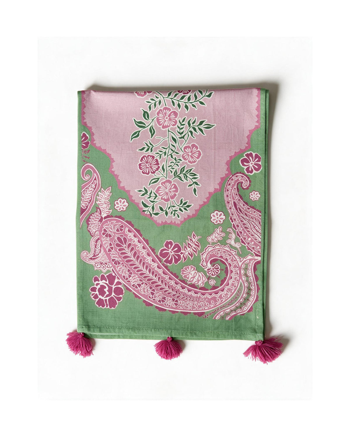 Paisely Pink Cotton Table Runnner
