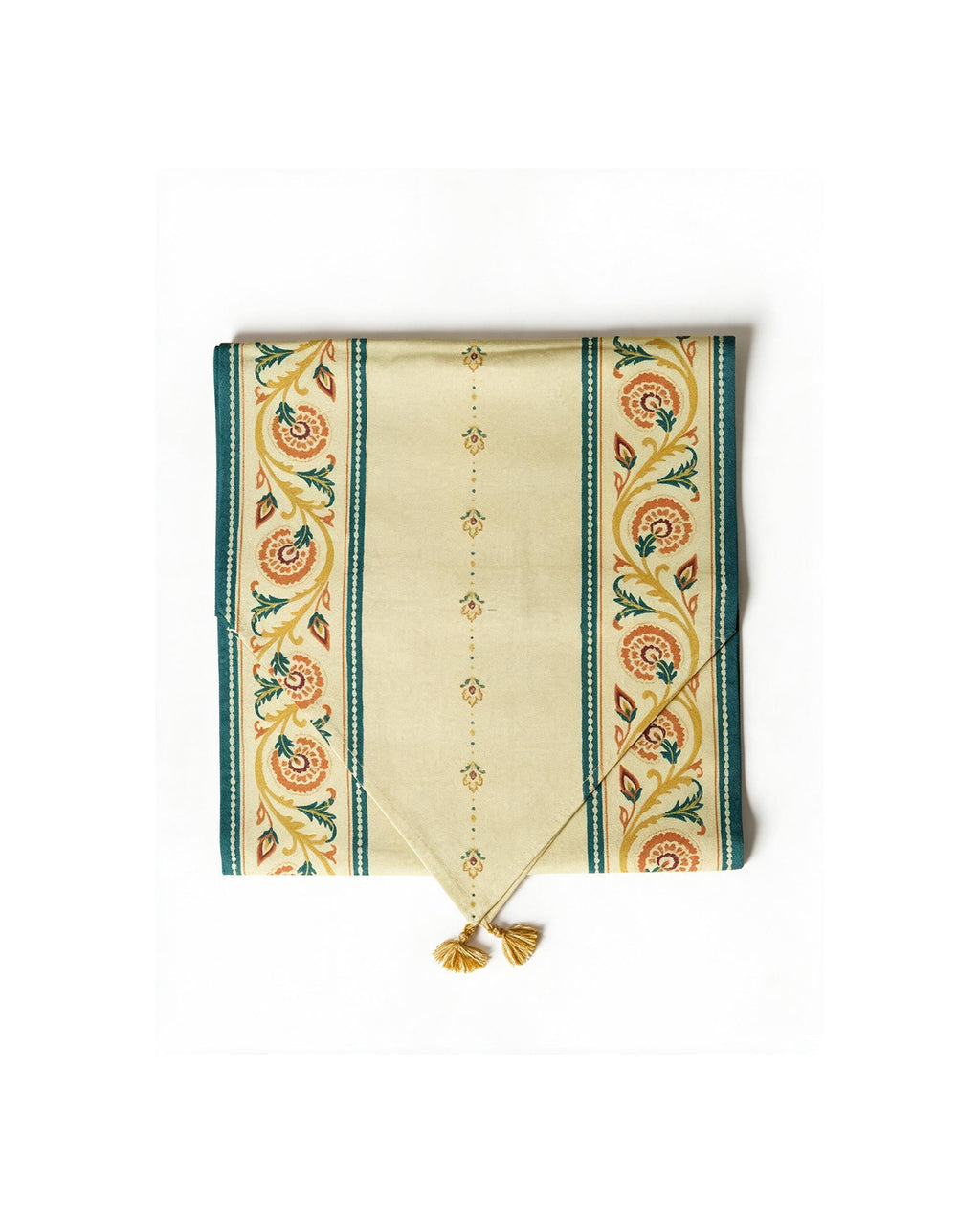 Willow Teal Cotton Table Runner