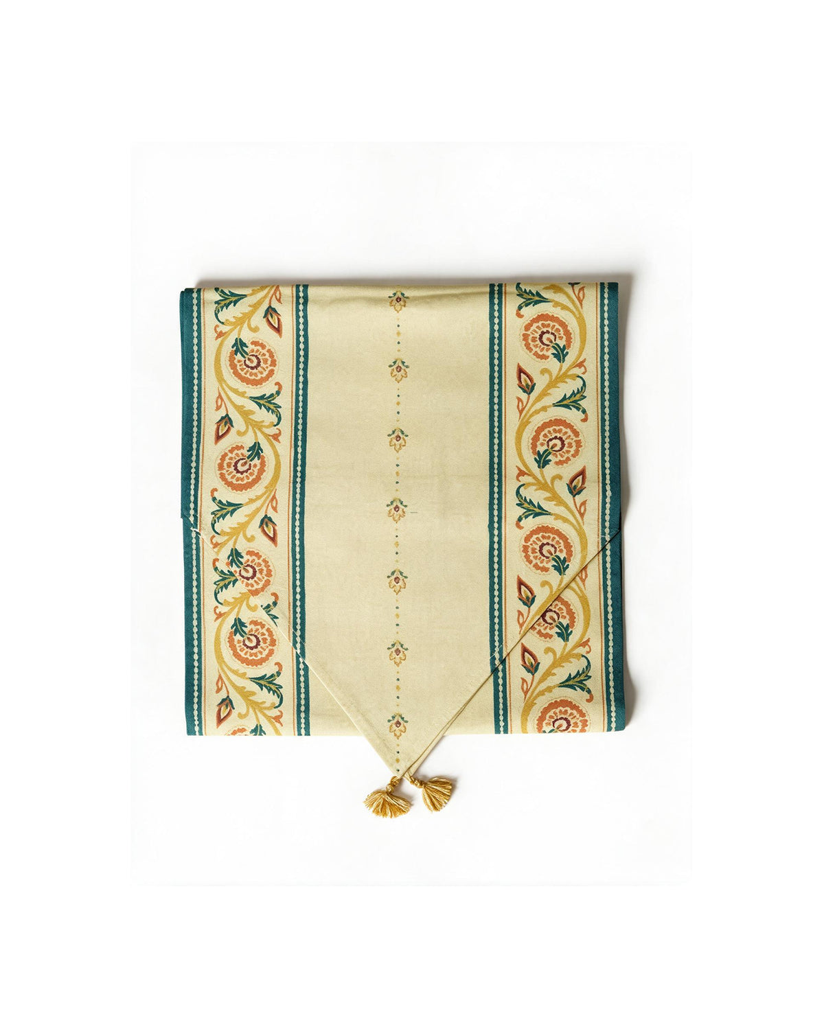 Willow Teal Cotton Table Runner