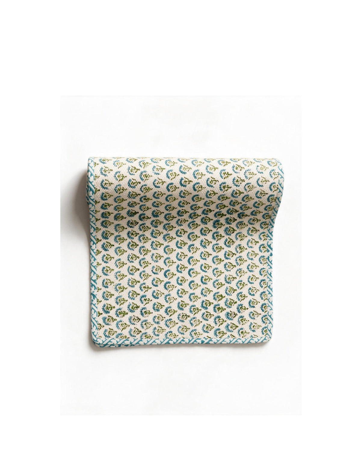 Blue Dari Block Printed Reversible Table Runner