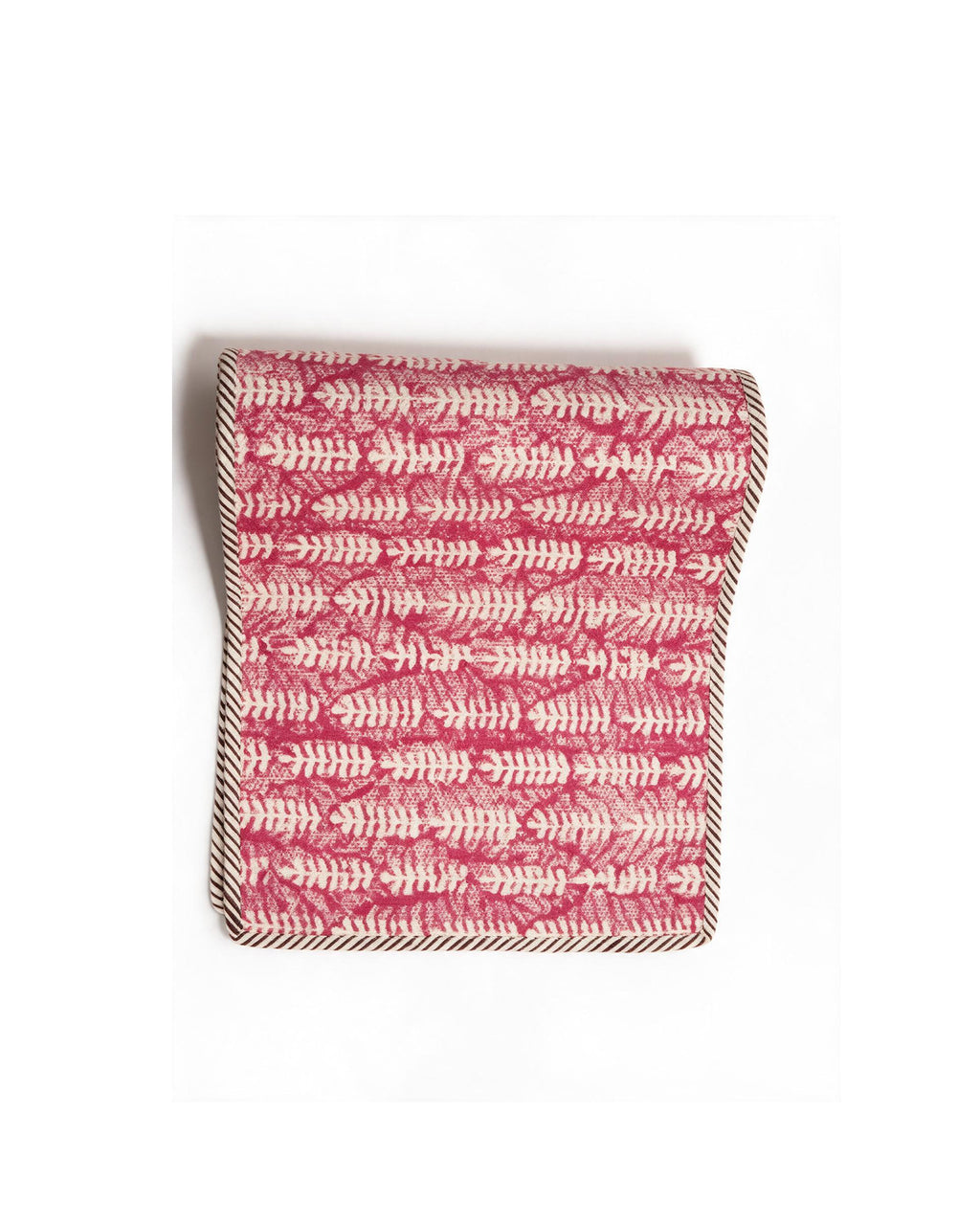 Pink Dari Block Printed Reversible Table Runner