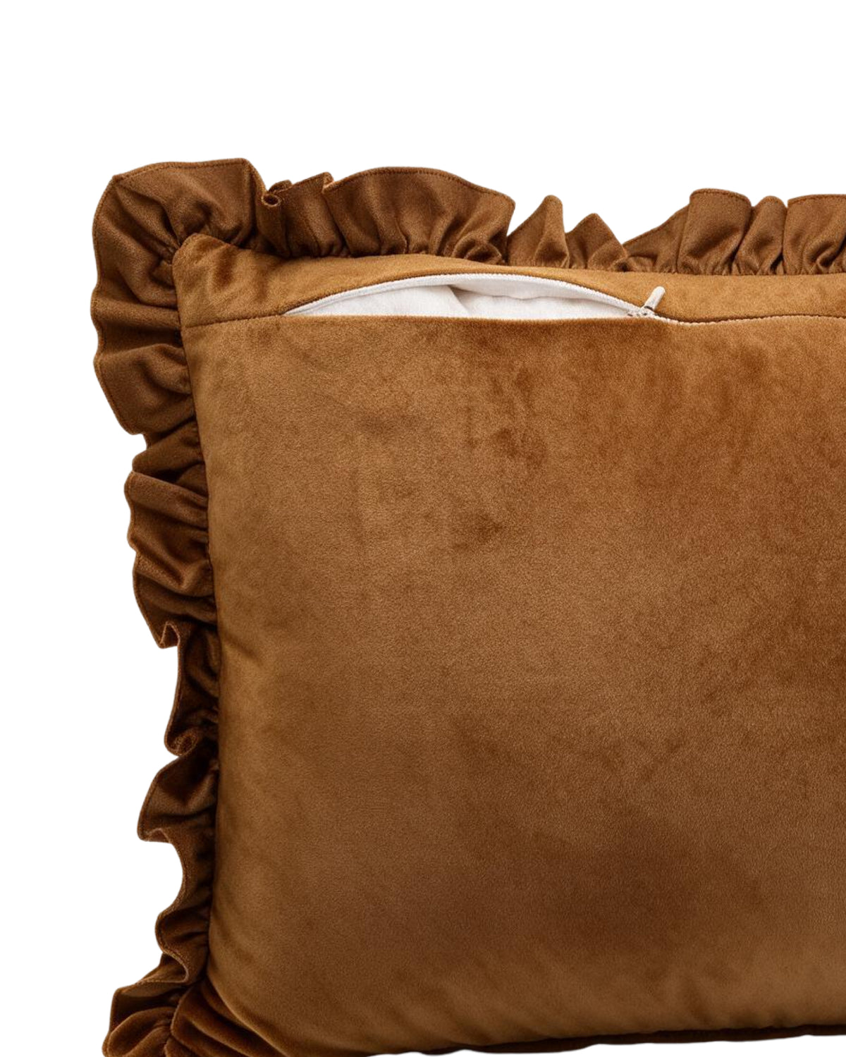 Texture Illusion Brown  Velvet Embroidered Cushion Cover