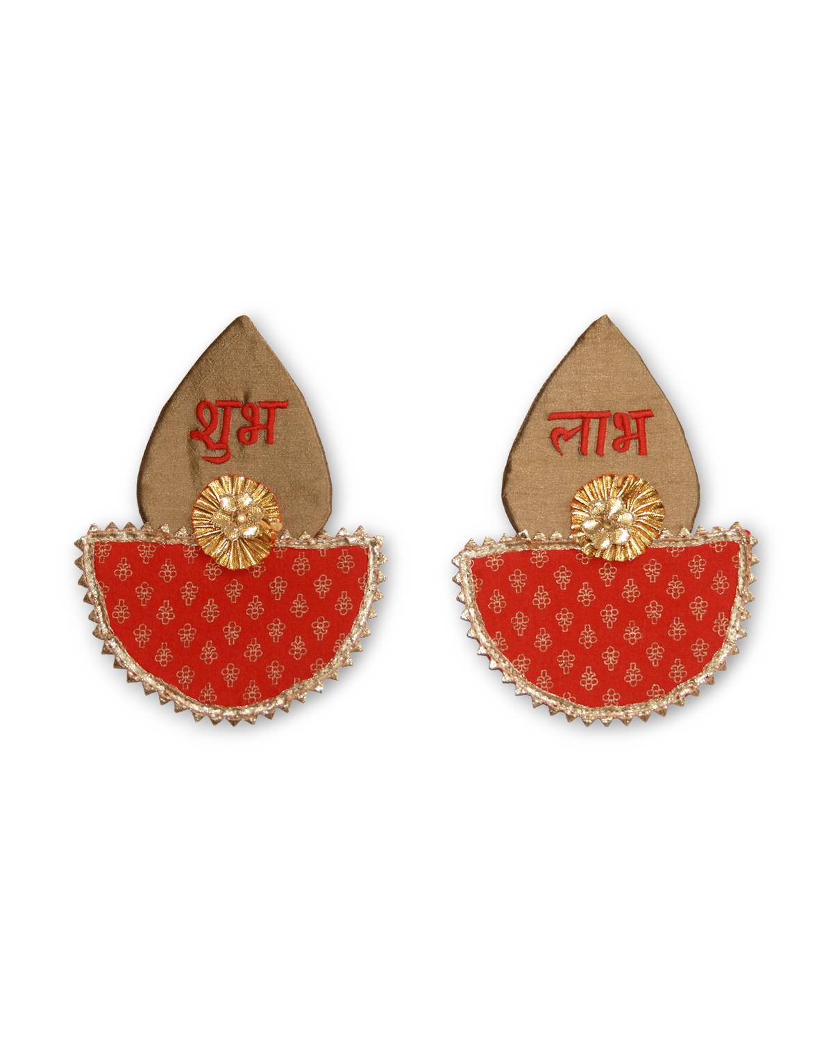 Orange Diya Shubh Labh - set of 2