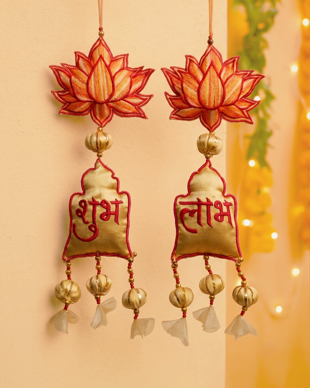Yellow Lotus Shubh Labh - set of 2