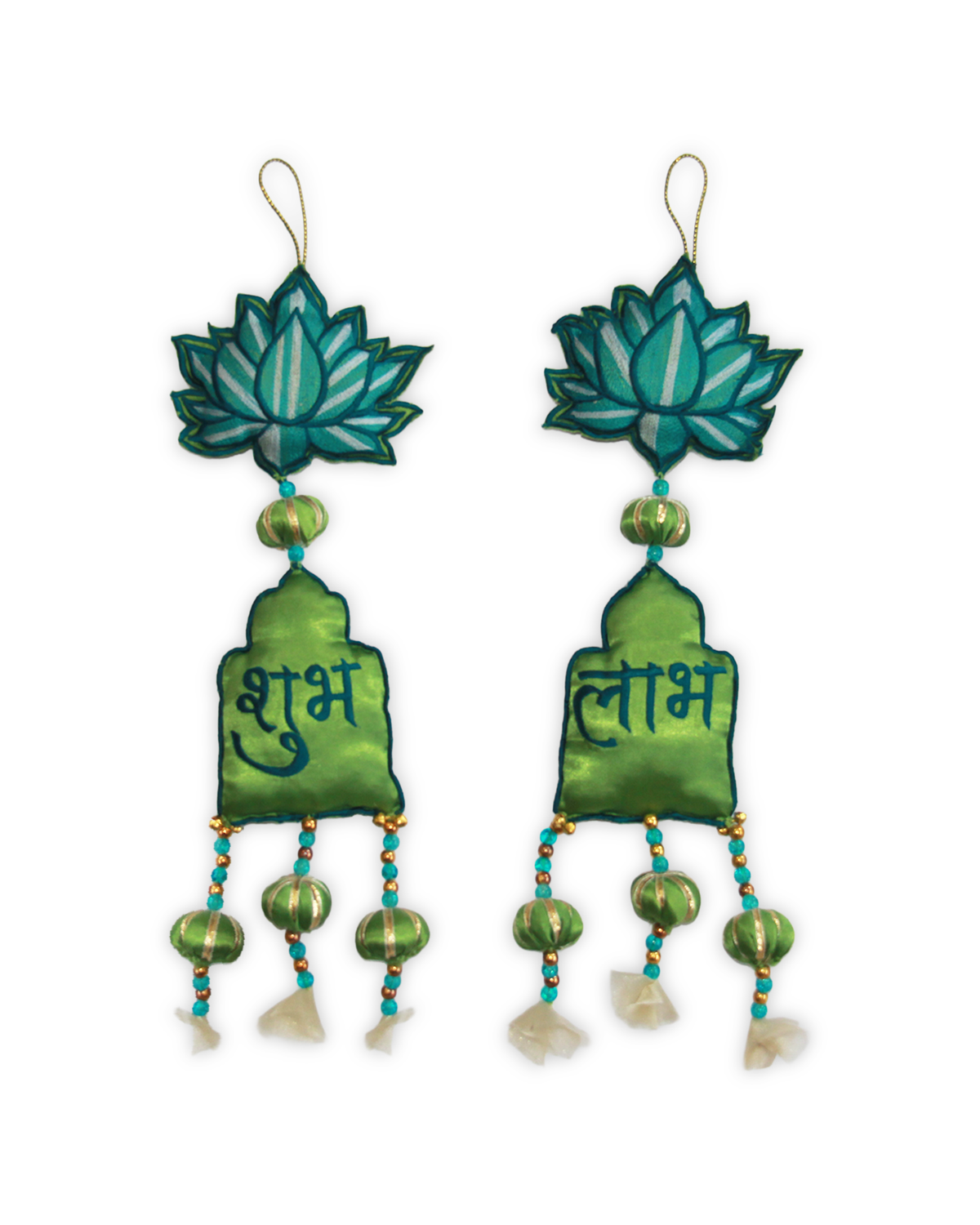 Teal Lotus Shubh Labh - set of 2