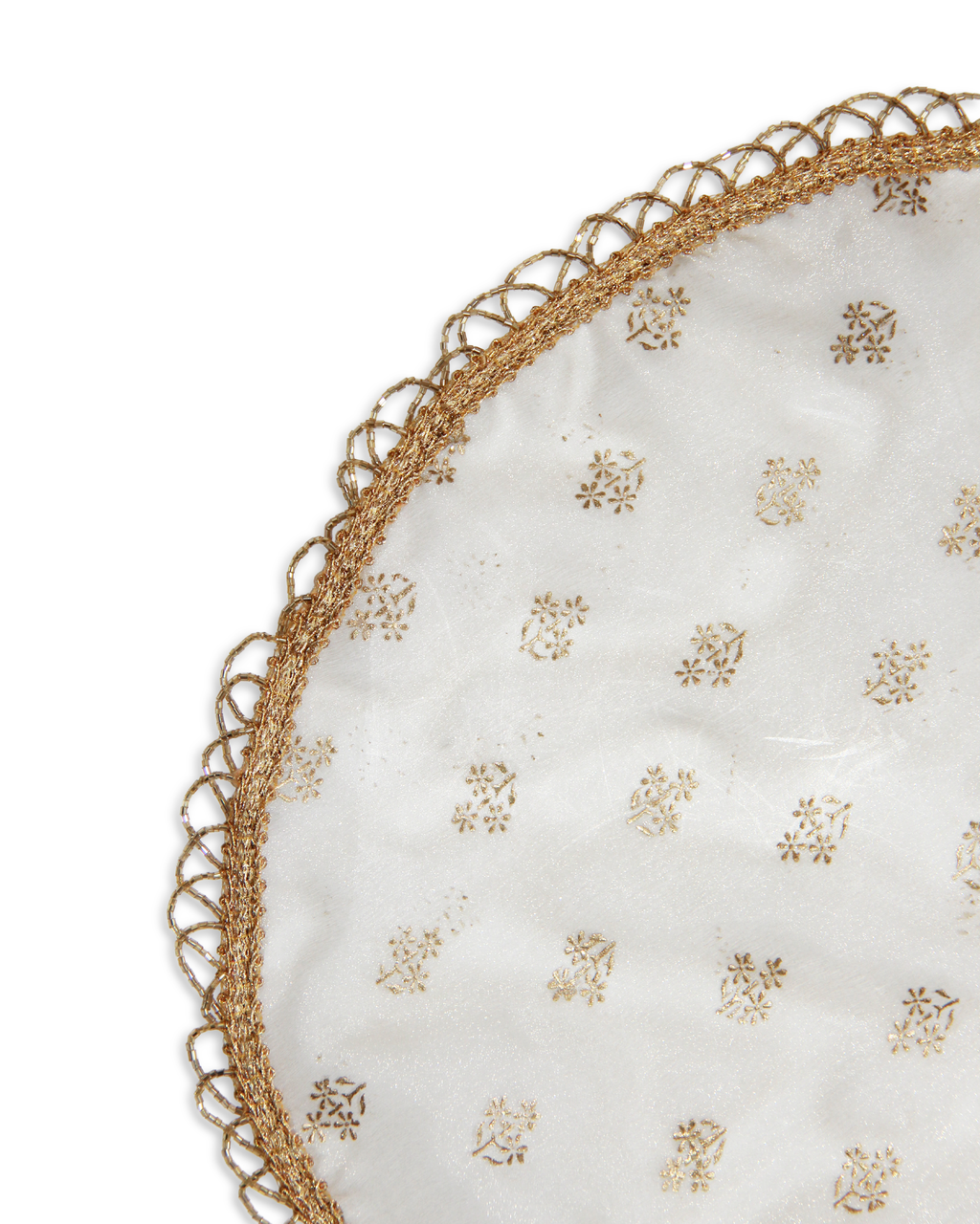 Gold Tissue Thali Cover Set of 2 ( Diameter- 20" &16")