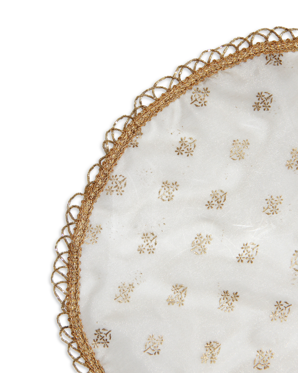 Gold Tissue Thali Cover Set of 2 ( Diameter- 20" &16")