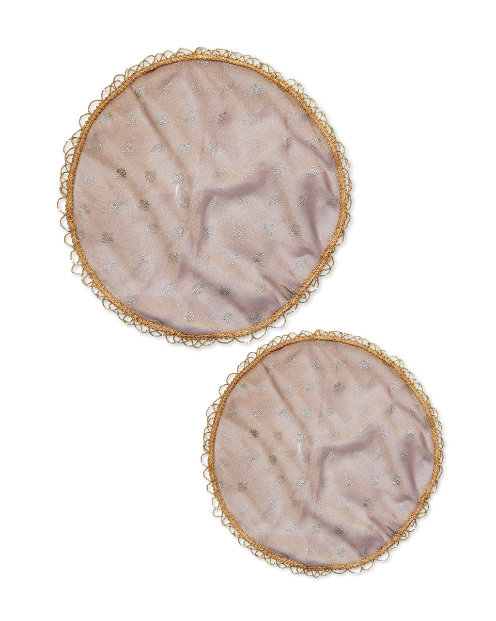 Rust Shimmer Thali Cover- Set of 2 ( Diameter- 20" &16")