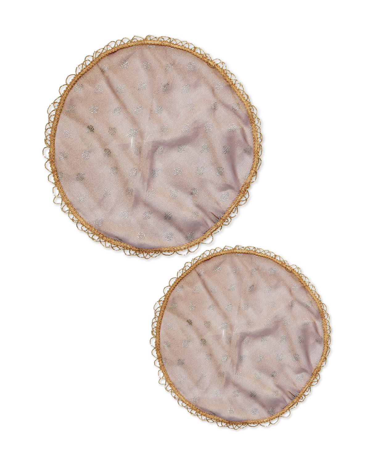 Rust Shimmer Thali Cover- Set of 2 ( Diameter- 20" &16")