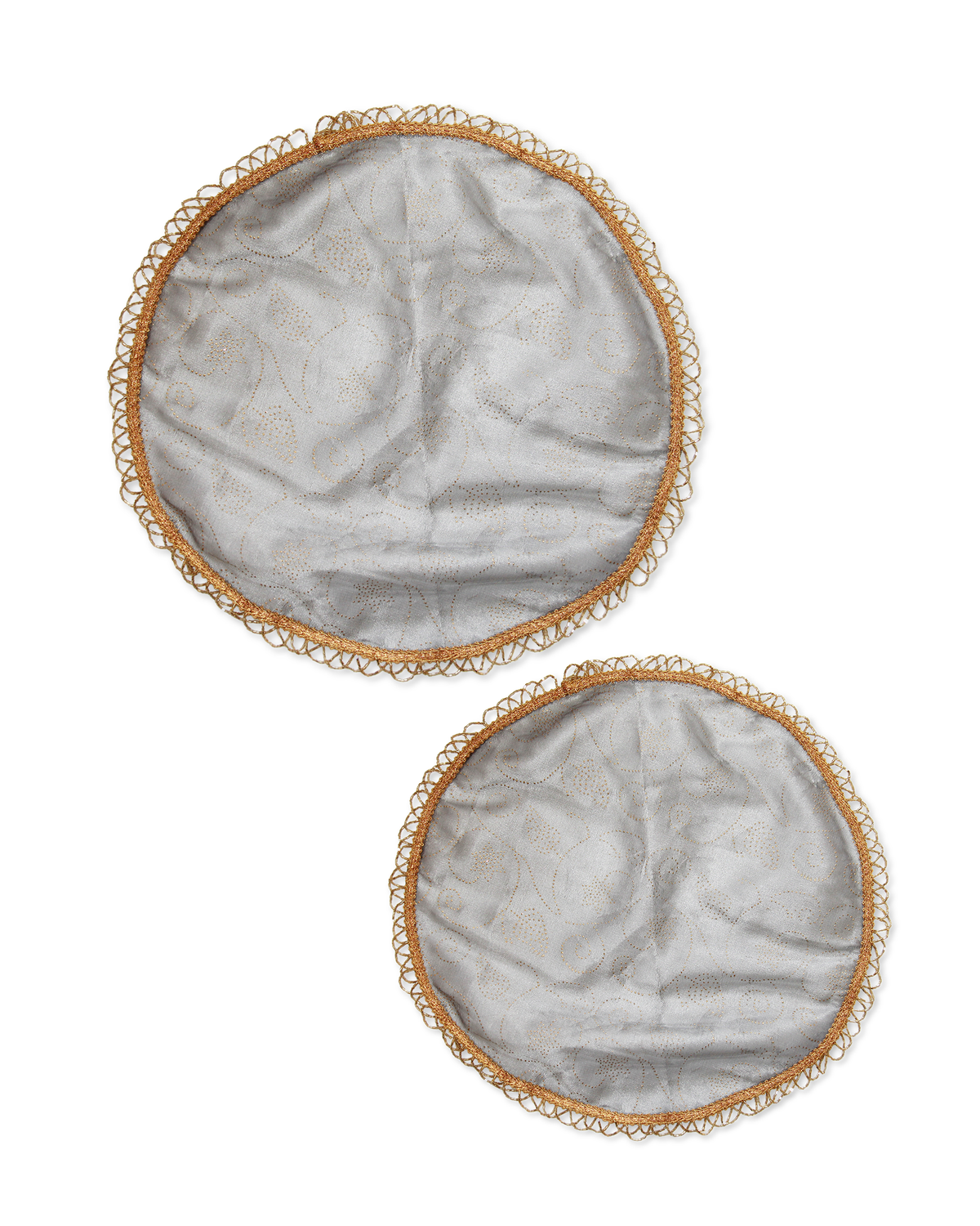 Grey Shimmer Thali Cover- Set of 2 ( Diameter- 20" &16")