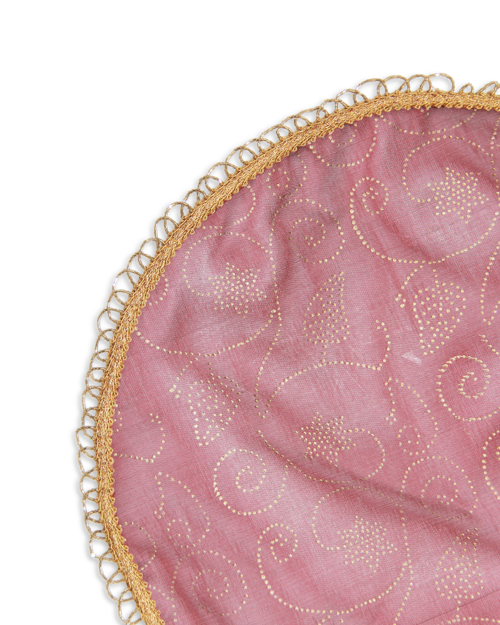 Maroon Tissue Thali Cover Set of 2 ( Diameter- 20" &16")