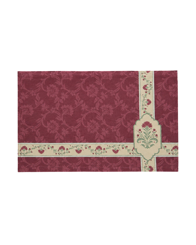 Evergreen Pink Cotton Water-repellent Table Mat Set of 6