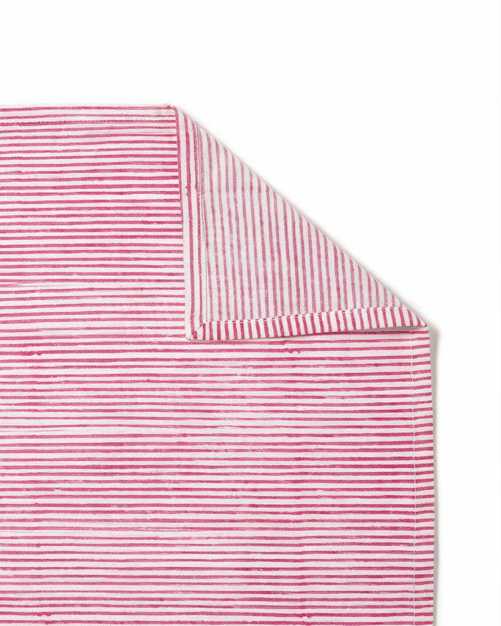 Pink Stripes Block Printed Cotton Napkins