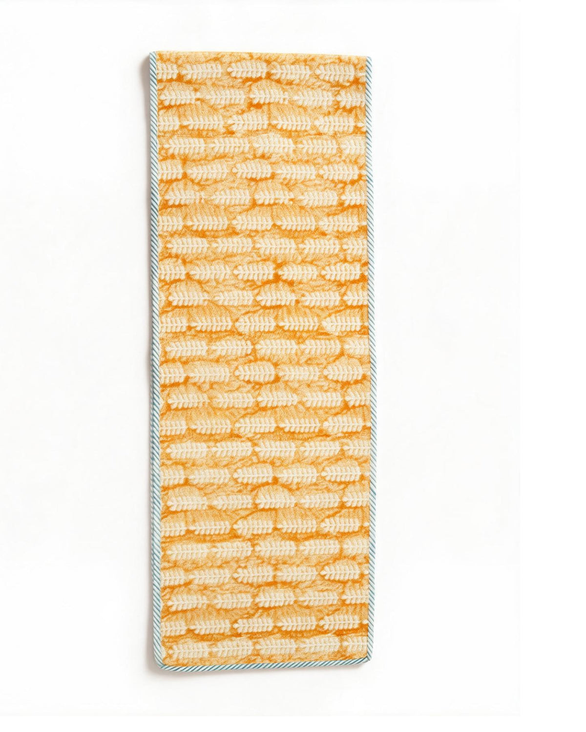 Yellow Dari Block Printed Reversible Table Runner