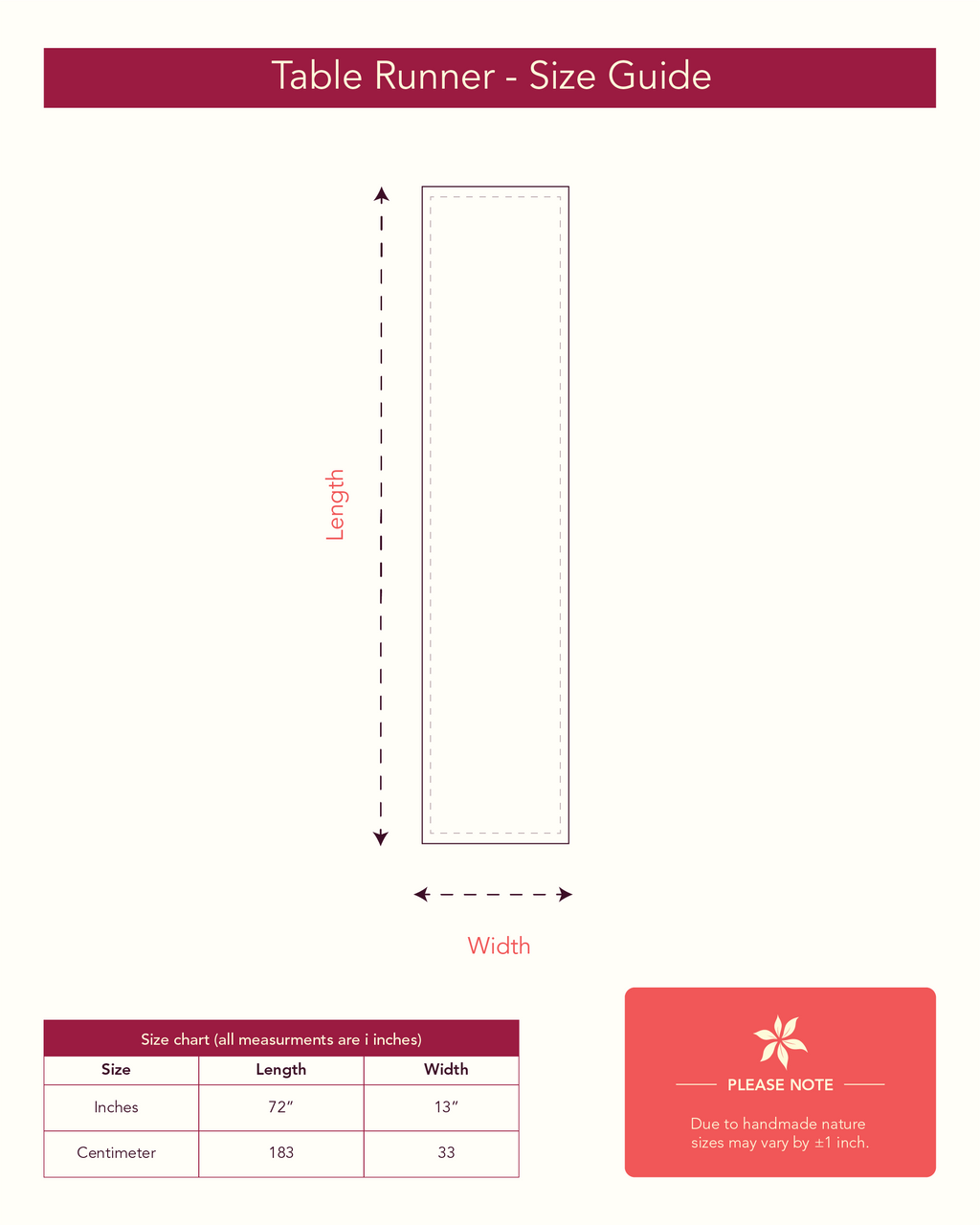 Bloomingdale Pink Canvas Table Runner