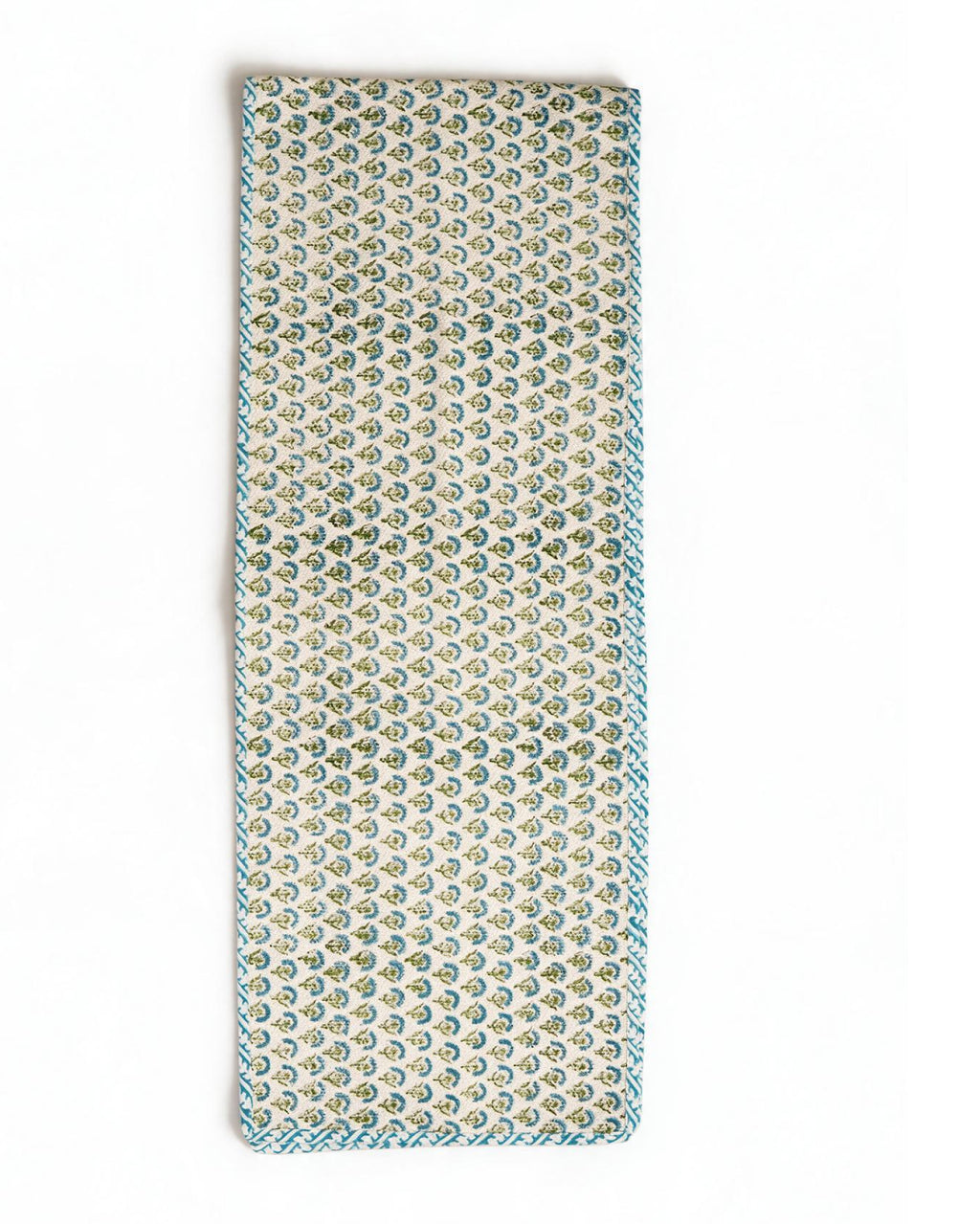 Blue Dari Block Printed Reversible Table Runner