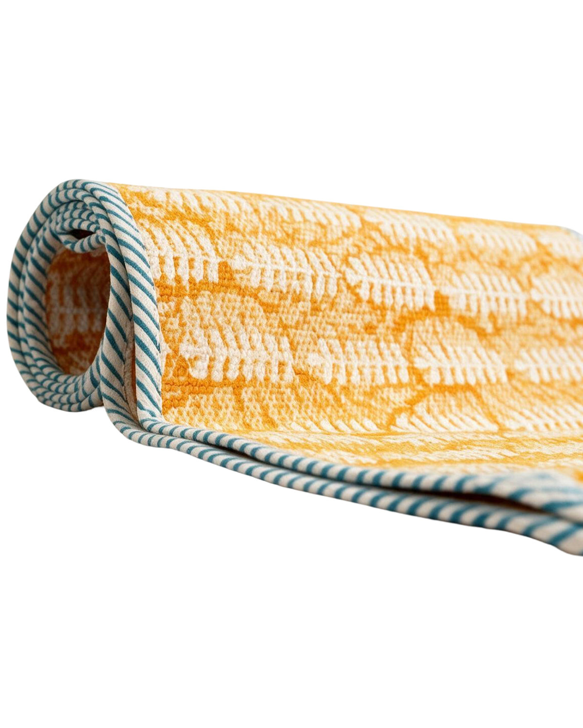 Yellow Dari Block Printed Reversible Table Runner
