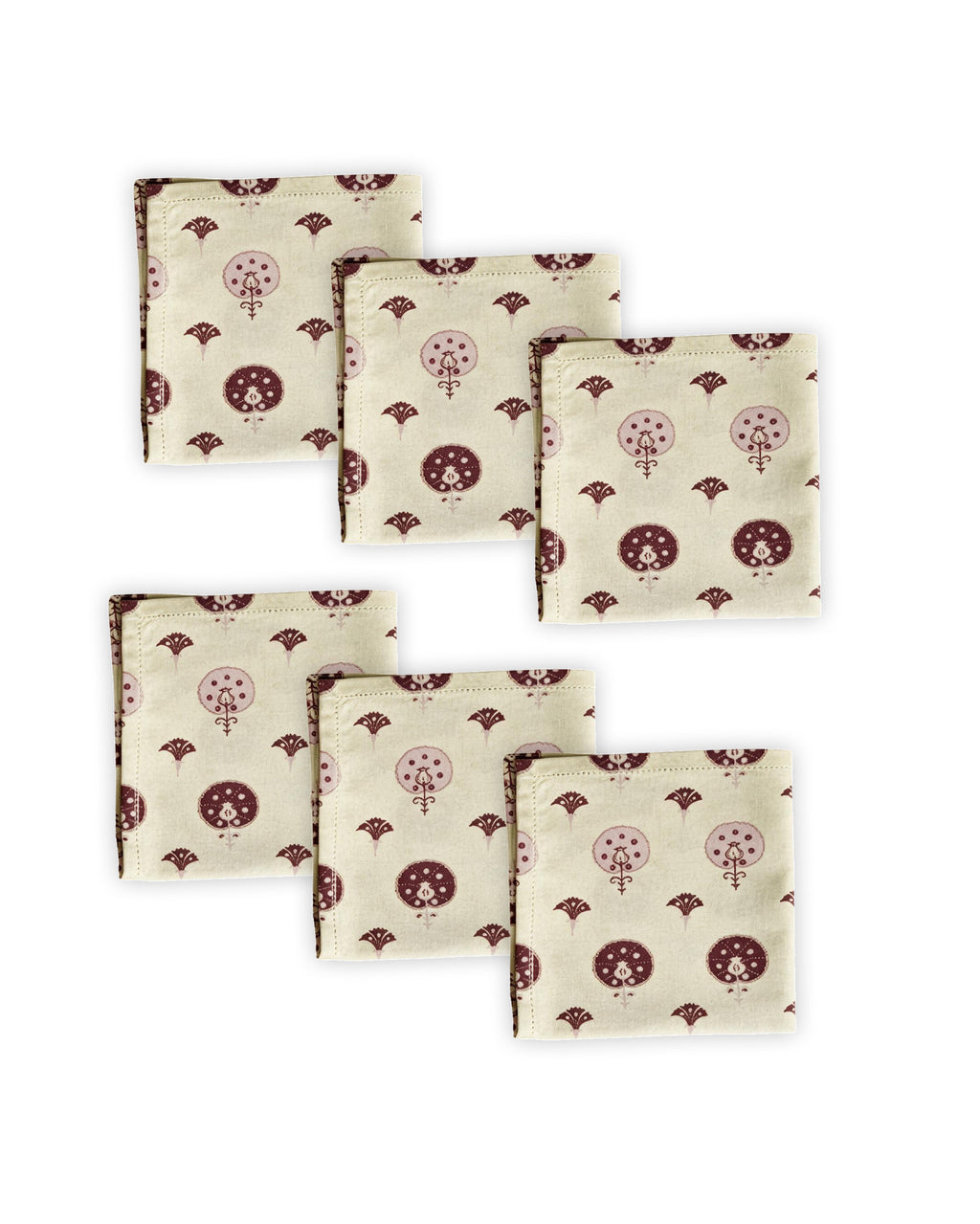 Suzani Red Cotton Table Napkin - Set of 6