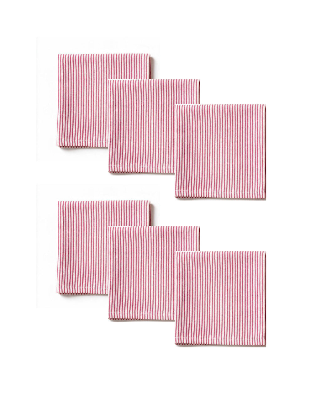 Pink Stripes Block Printed Cotton Napkins