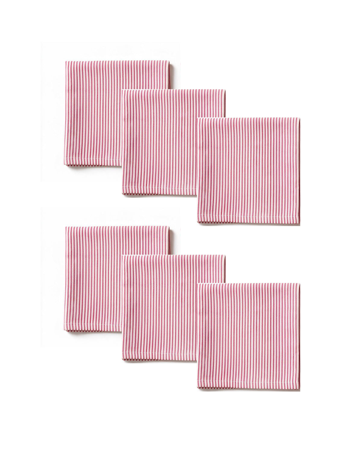 Pink Stripes Block Printed Cotton Napkins