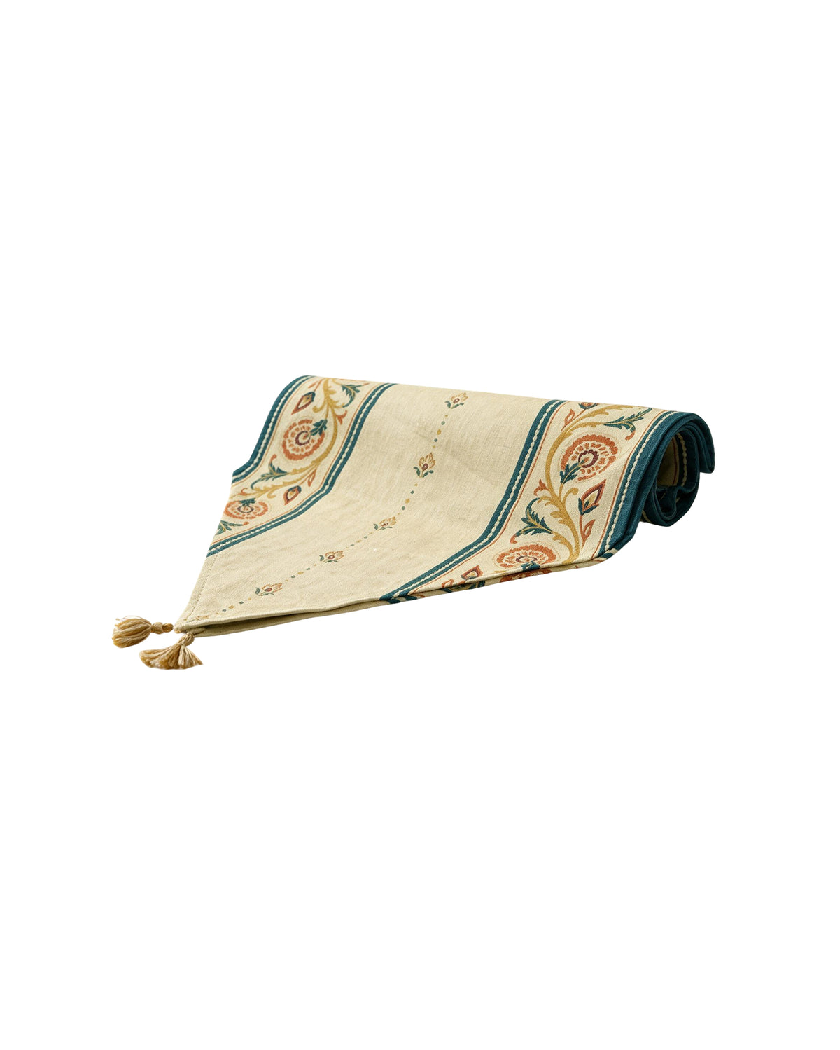 Willow Teal Cotton Table Runner
