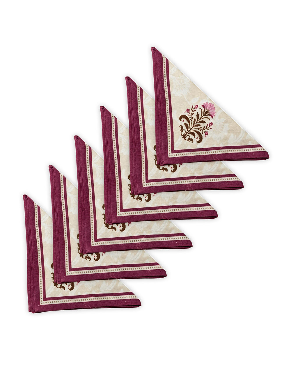 Evergreen Pink Cotton Table Napkin - Set of 6