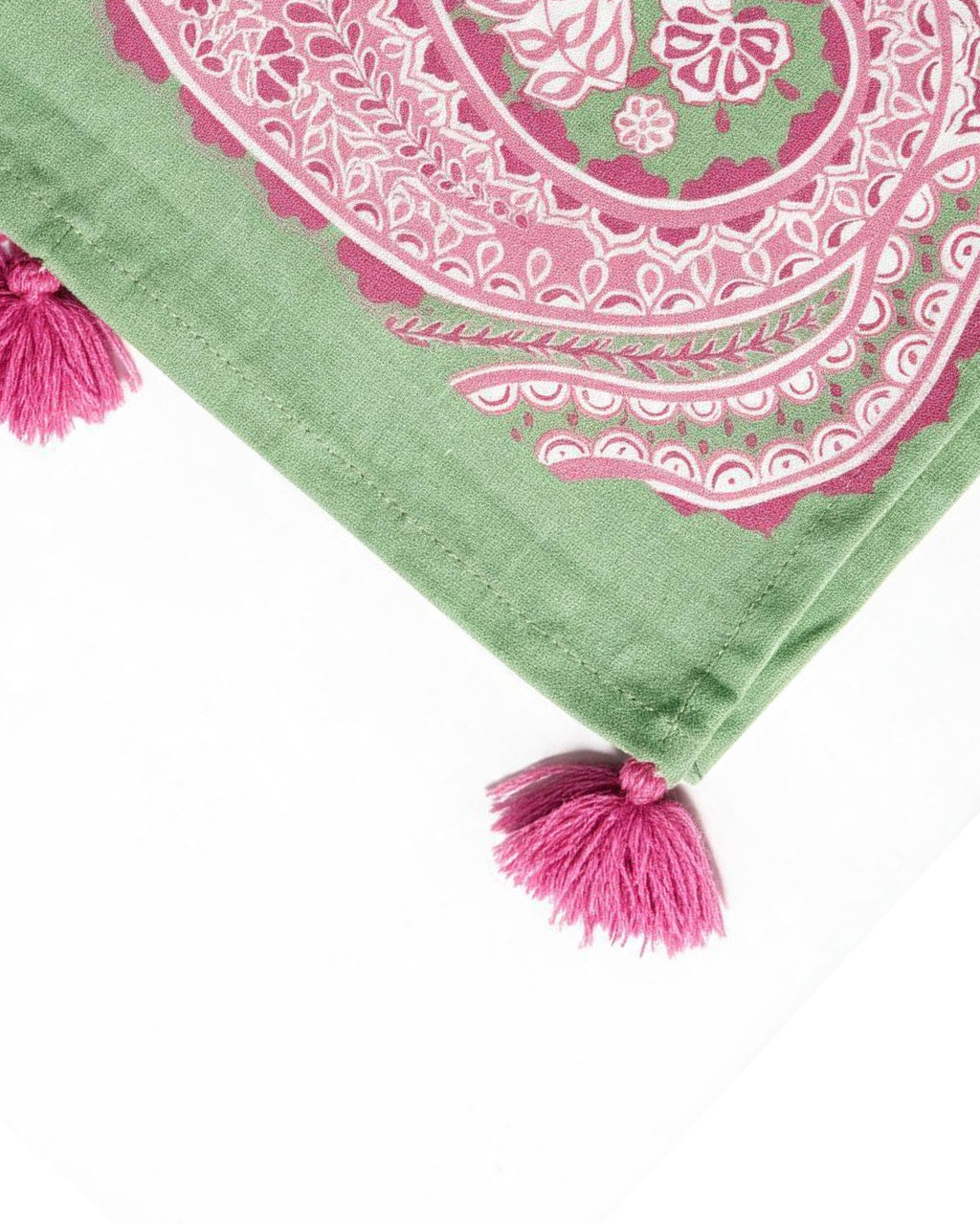 Paisely Pink Cotton Table Runnner