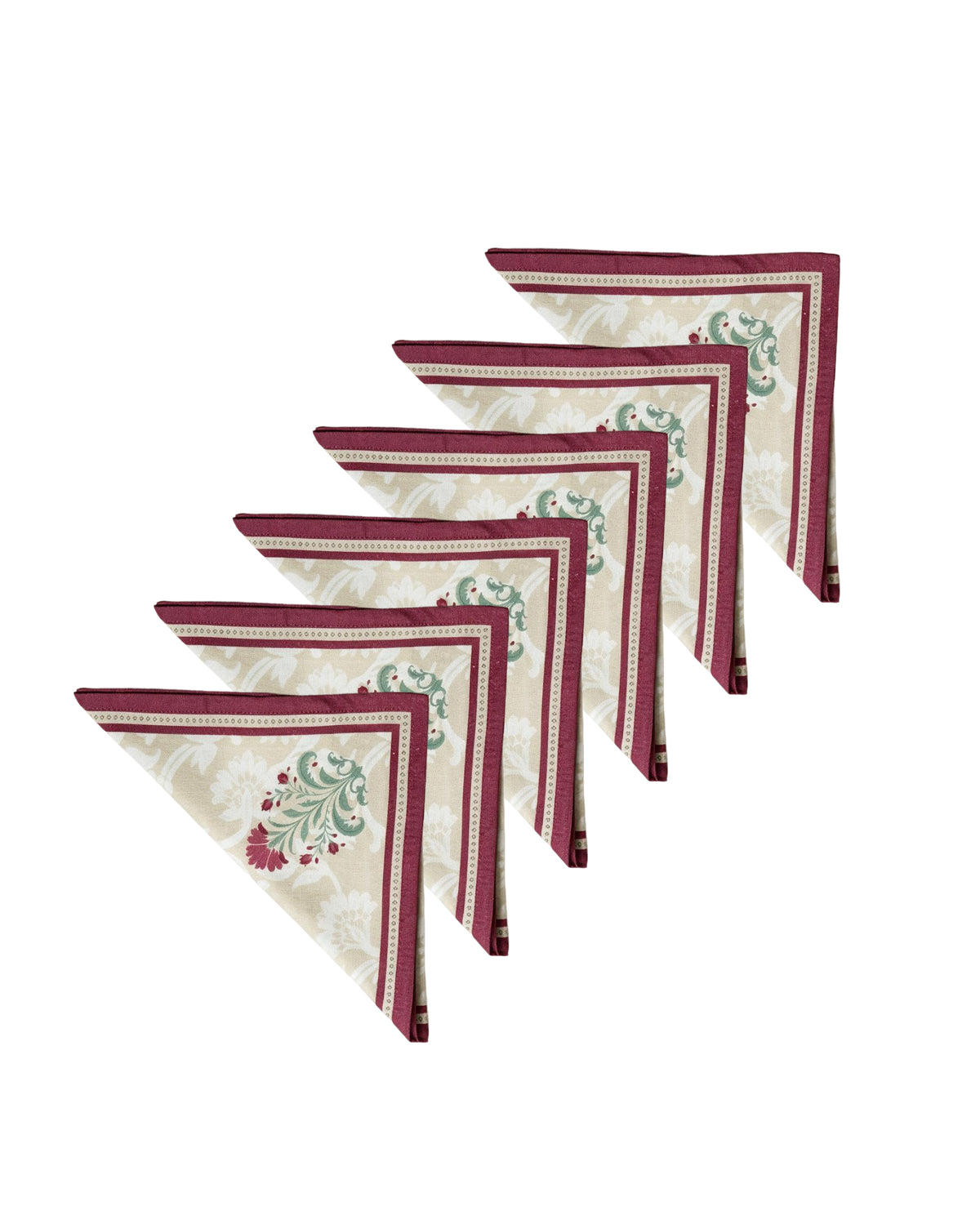 Evergreen Beige Cotton Table Napkin - Set of 6