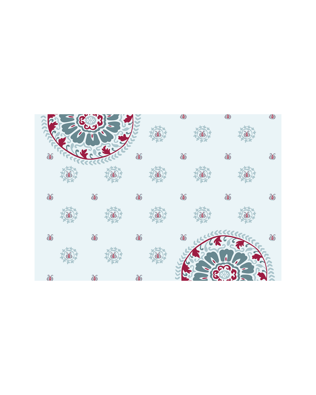 Suzani Blue Cotton Water-repellent Table Placemat - Set of 6