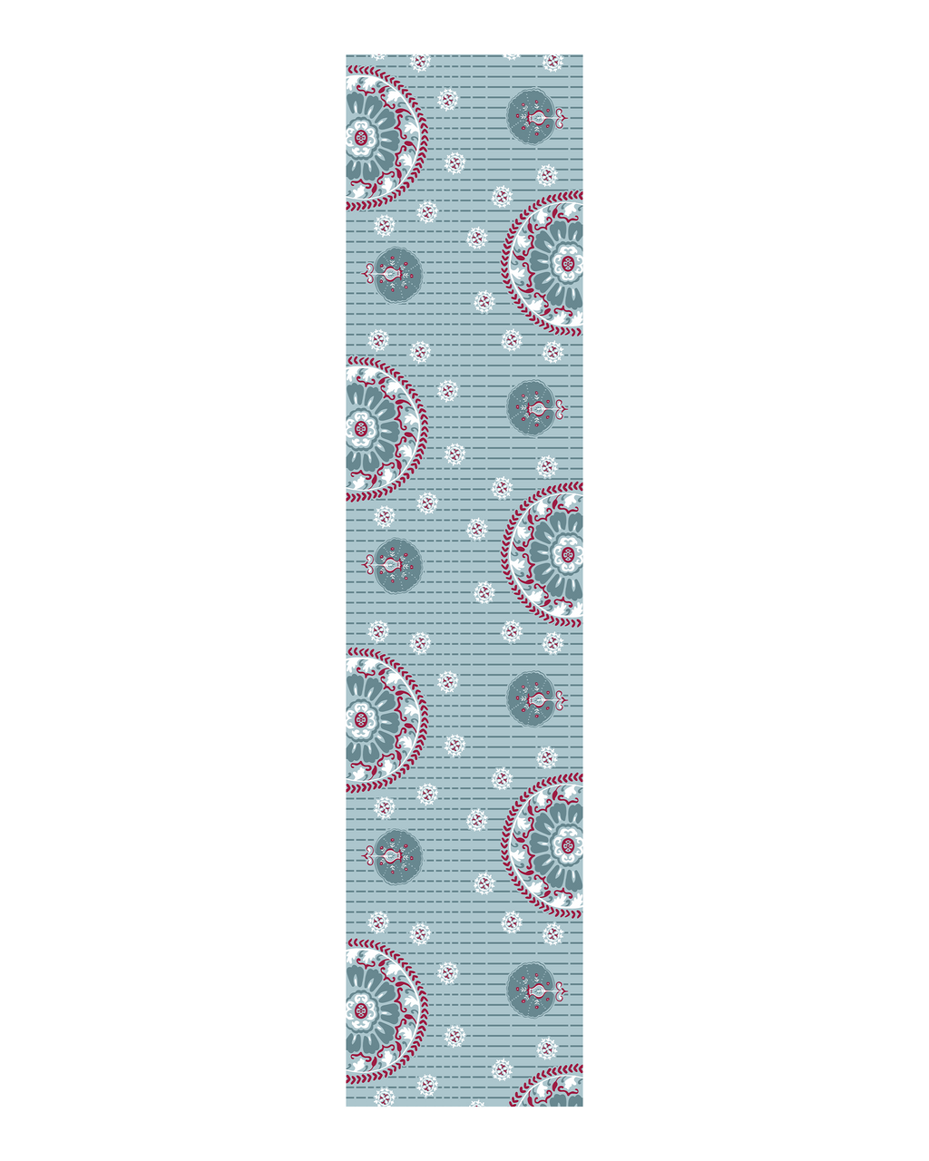 Suzani Blue Cotton Table Runner