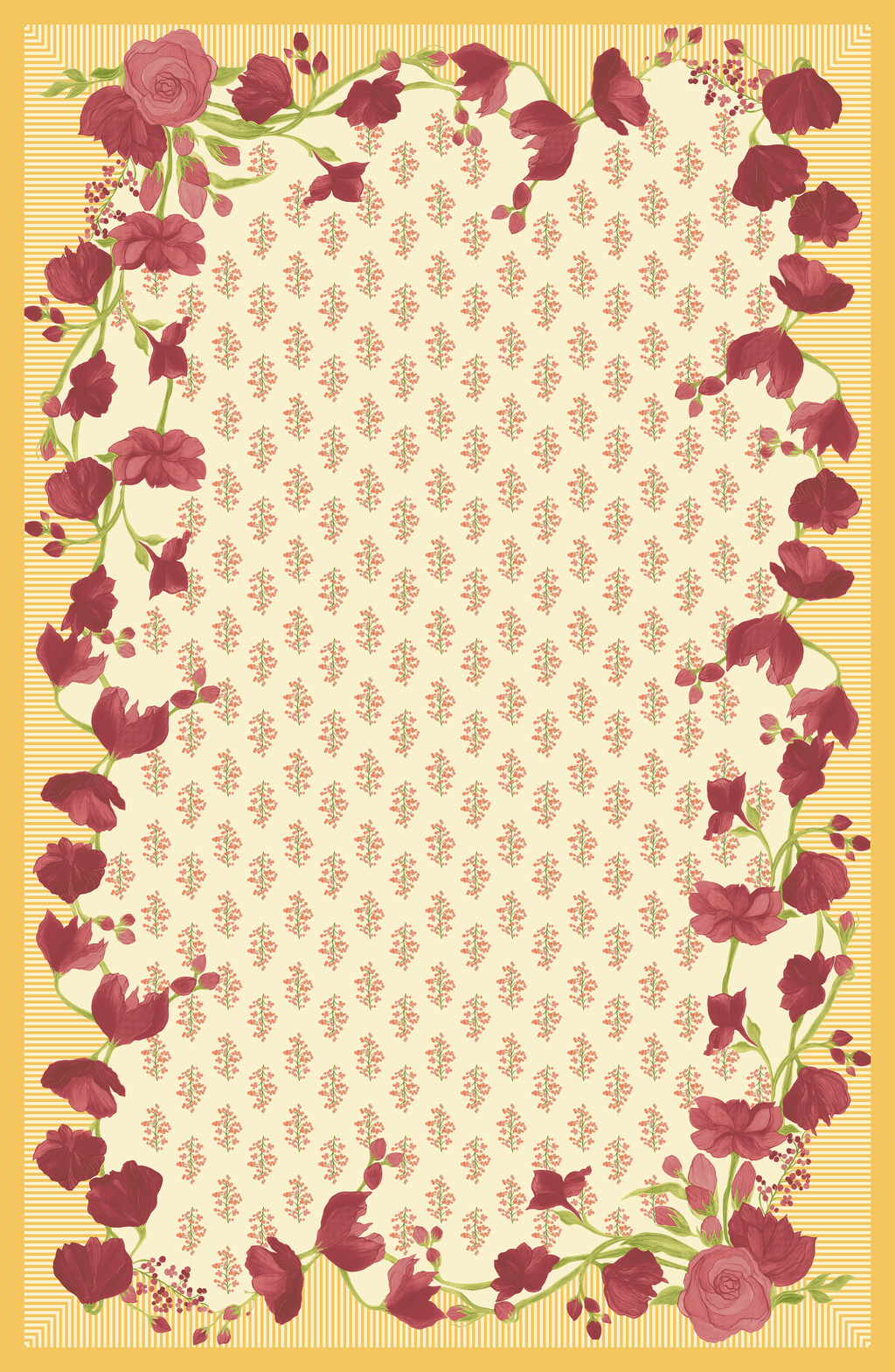 Bloomingdale Pink Cotton Water-repellent Table Cover