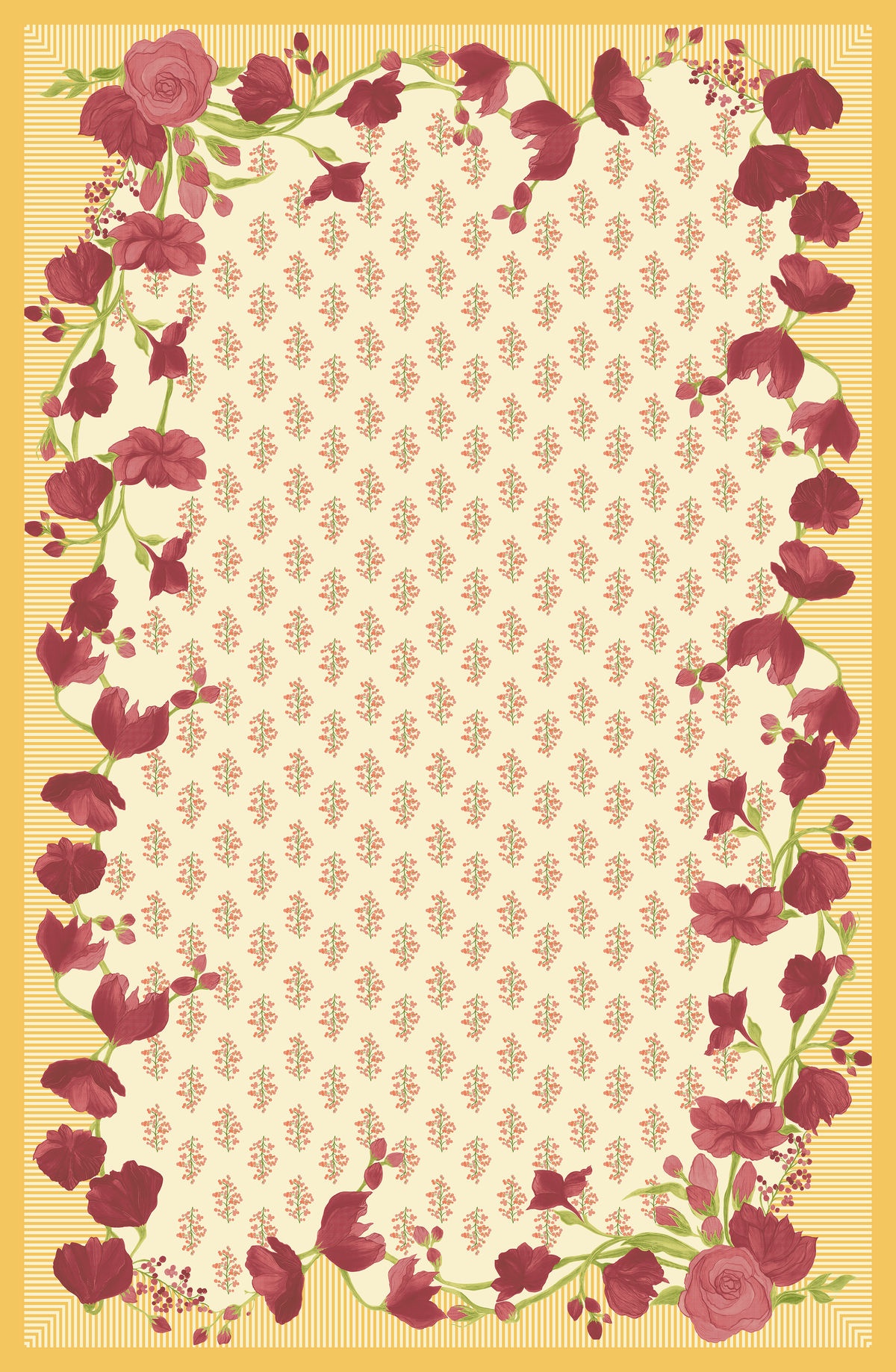 Bloomingdale Pink Cotton Water-repellent Table Cover