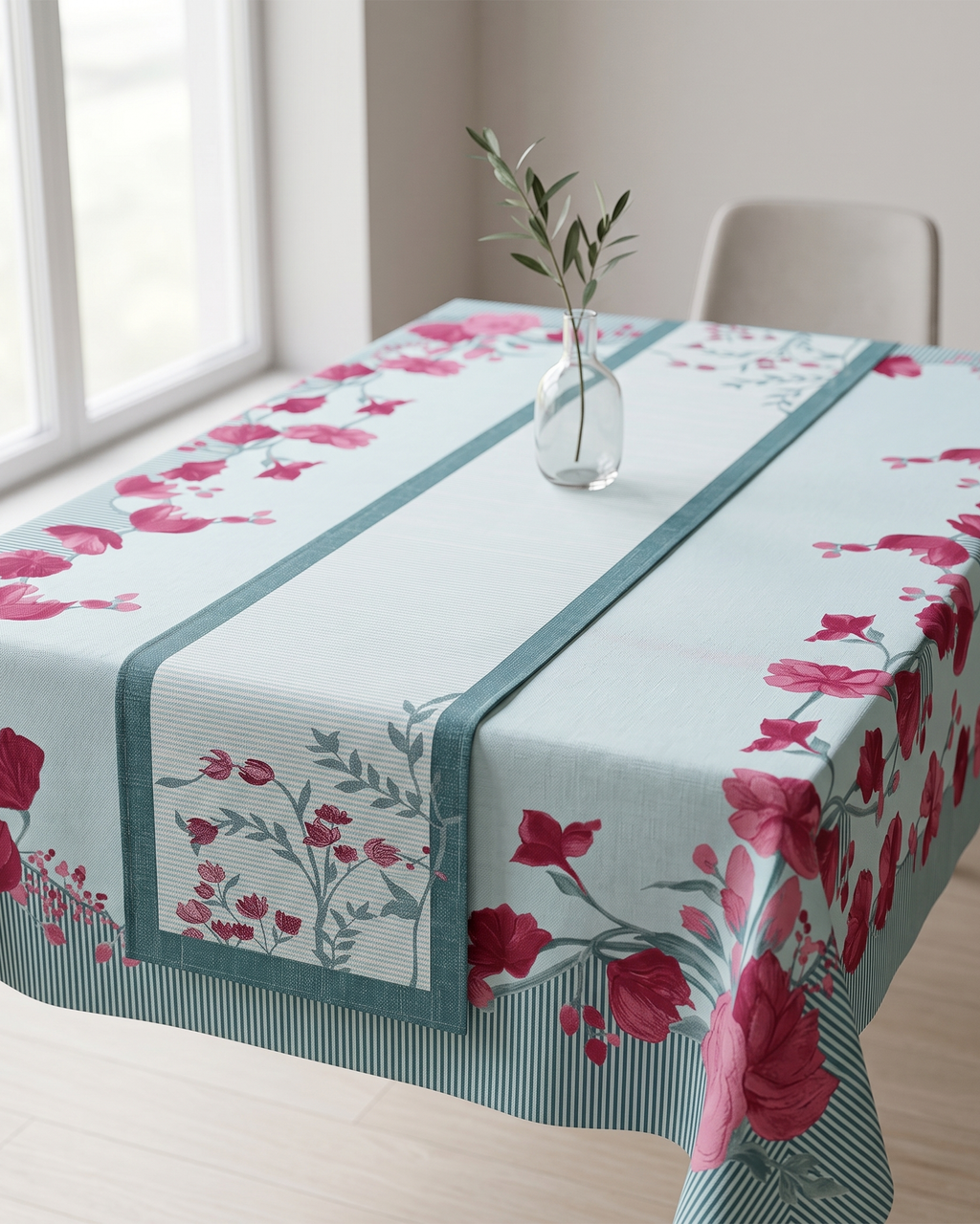Bloomingdale Blue Canvas Table Runner