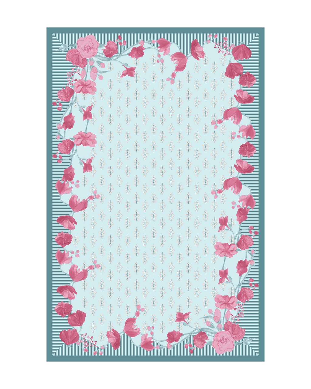 Bloomingdale Blue Cotton Water-repellent Table Cover