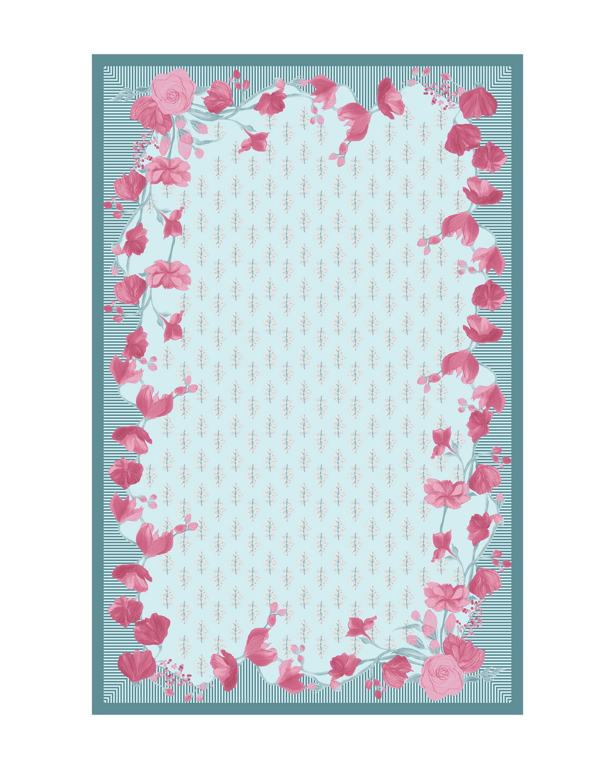 Bloomingdale Blue Cotton Water-repellent Table Cover