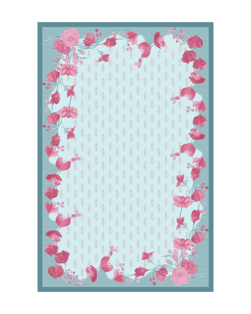 Bloomingdale Blue Cotton Water-repellent Table Cover