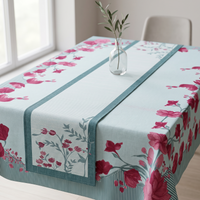 Bloomingdale Blue Cotton Water-repellent Table Cover