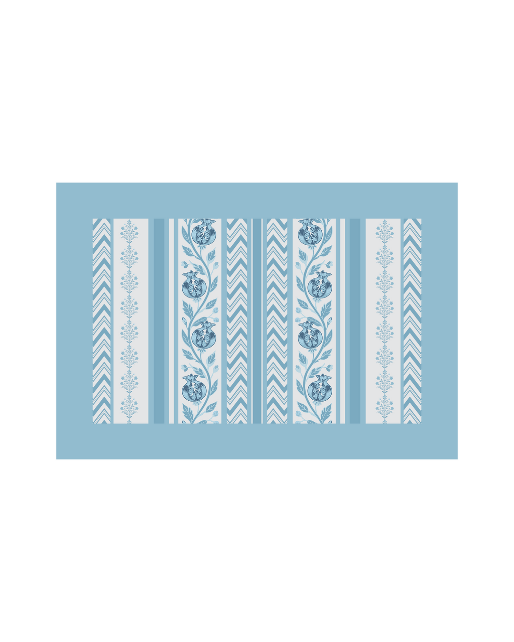 Anar Blue Cotton Water-repellent Placemat Set of 6