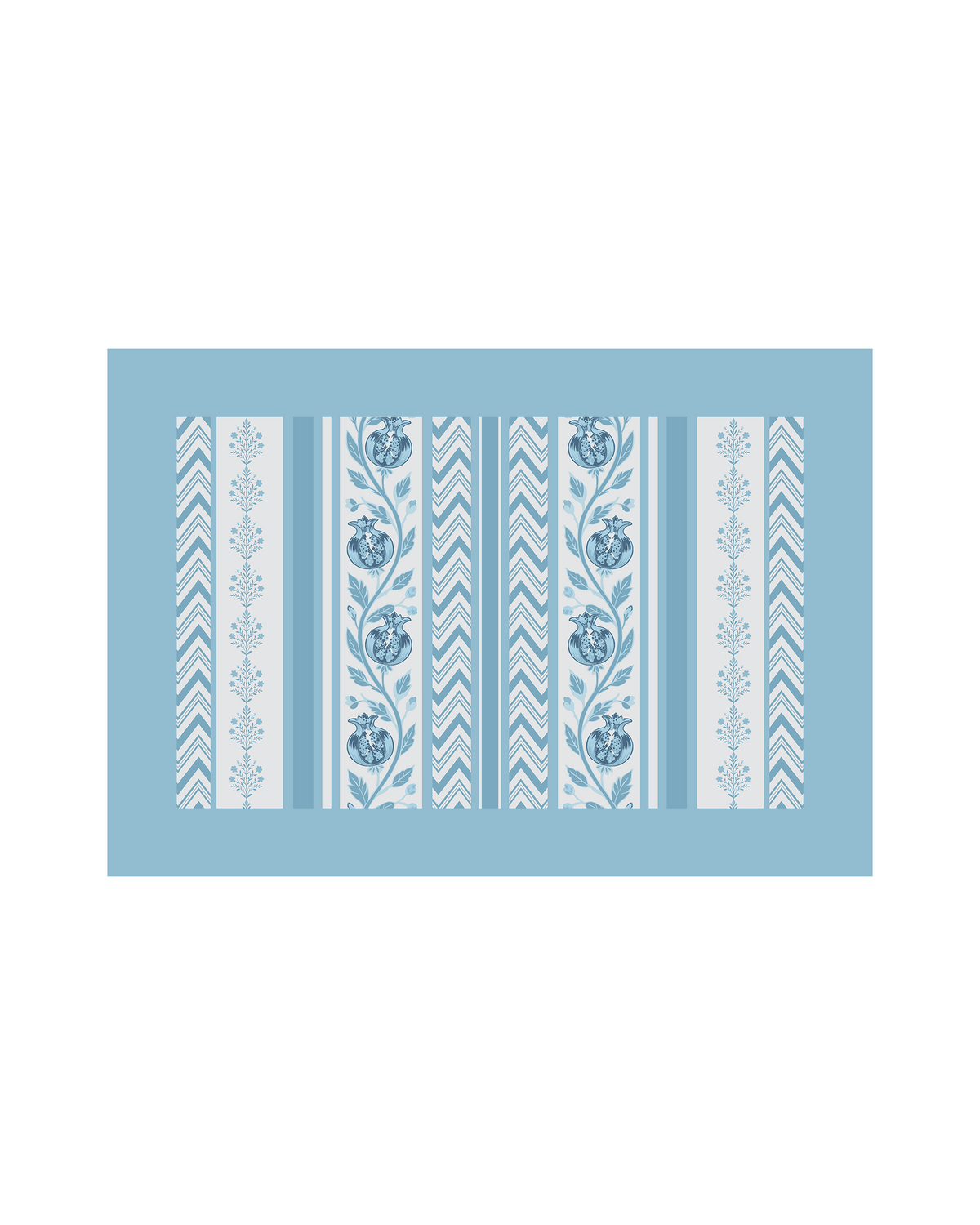 Anar Blue Cotton Water-repellent Placemat Set of 6