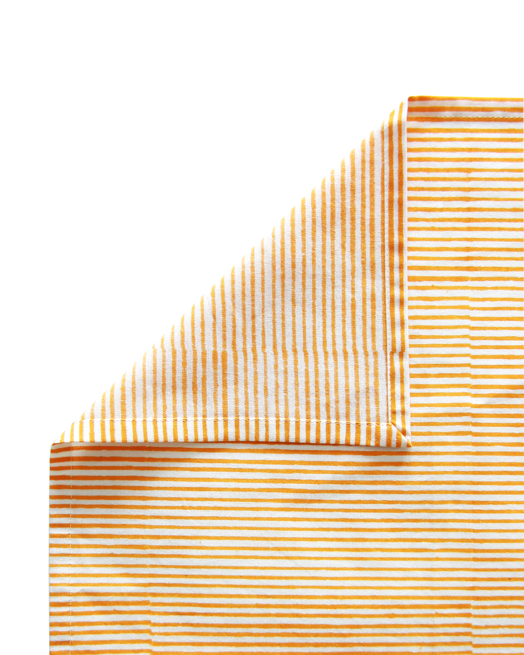 Yellow Stripes Block Printed Cotton Napkins