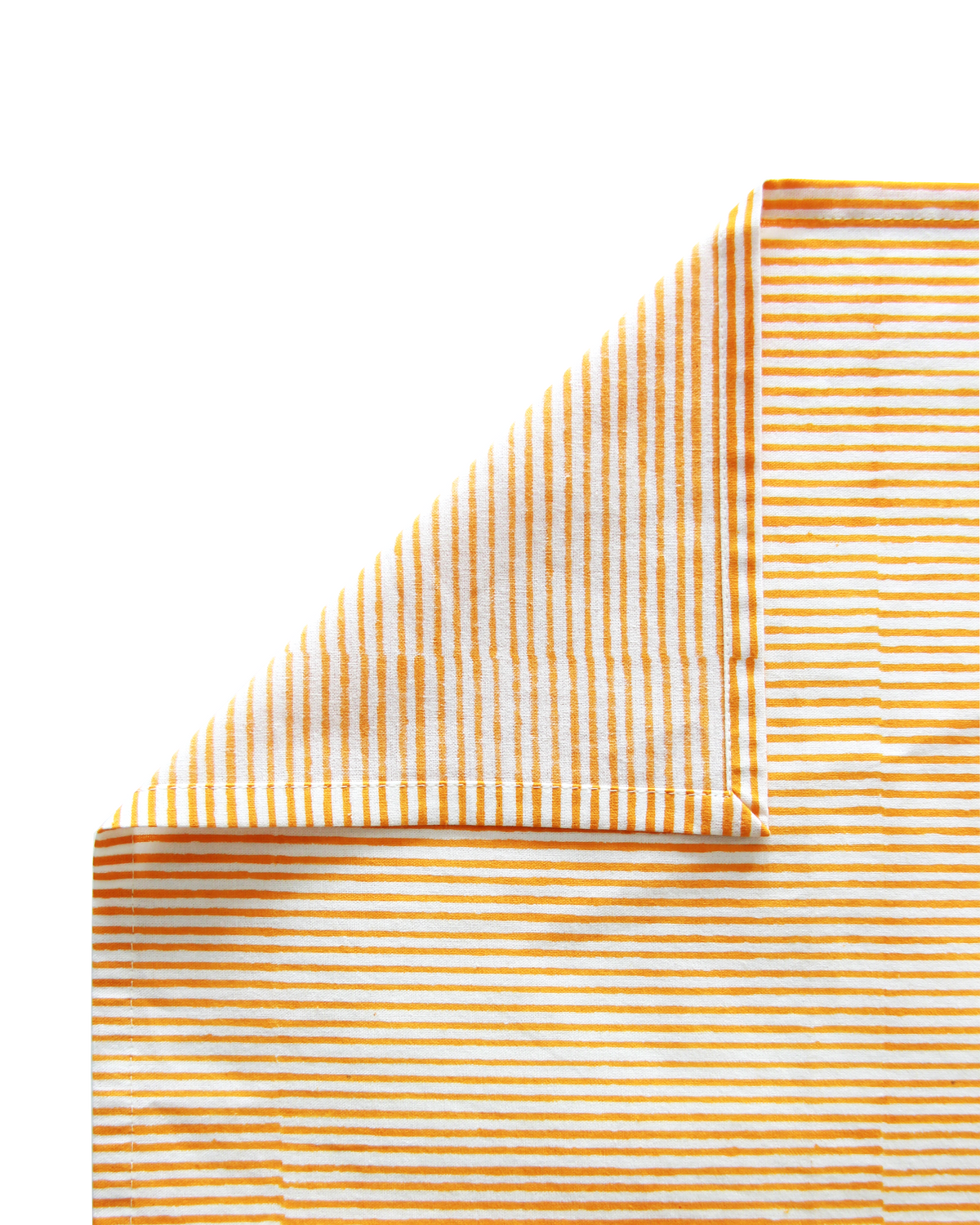 Yellow Stripes Block Printed Cotton Napkins