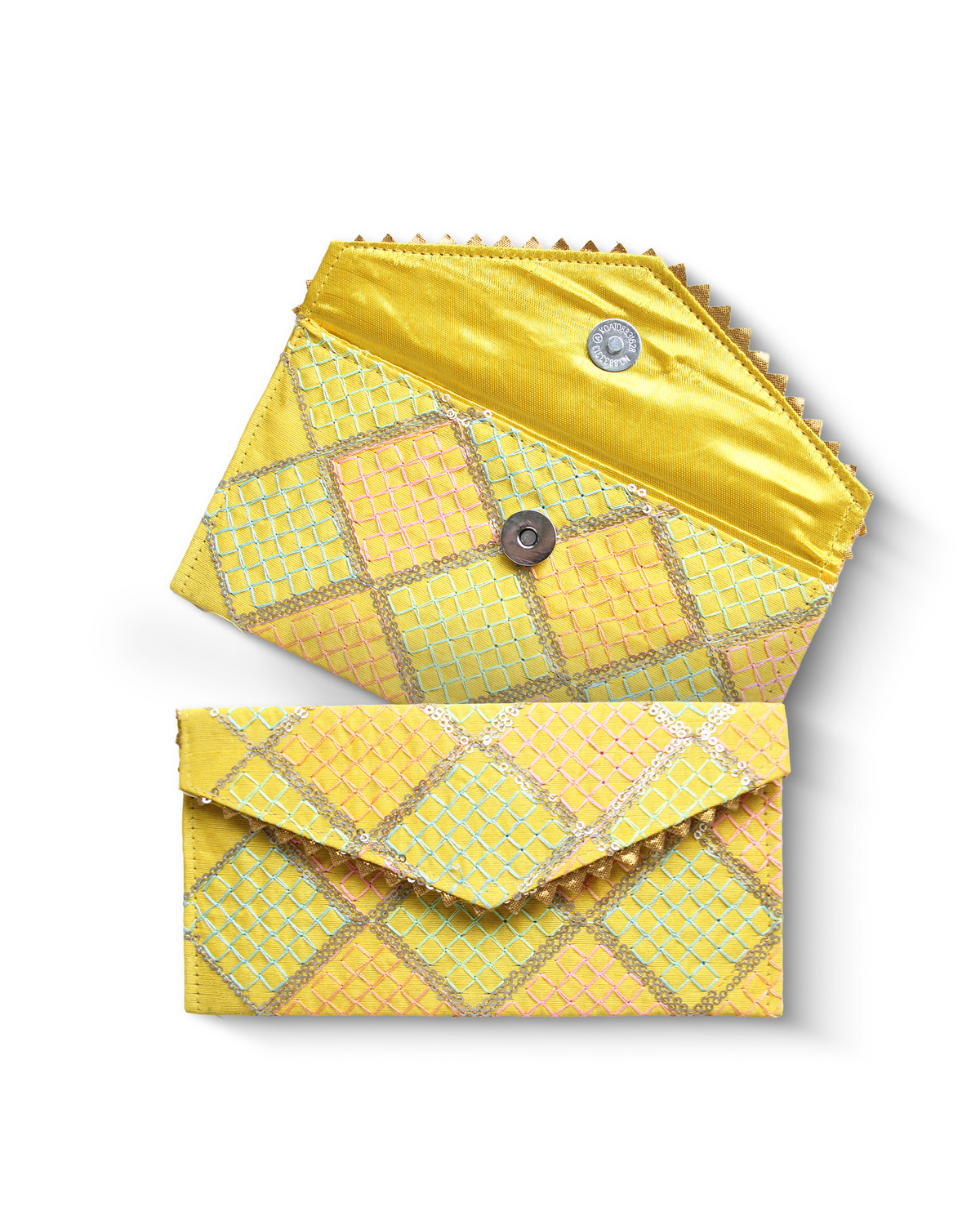 Yellow Fabric with Sequence Shagun Money Envelop- Set of 2