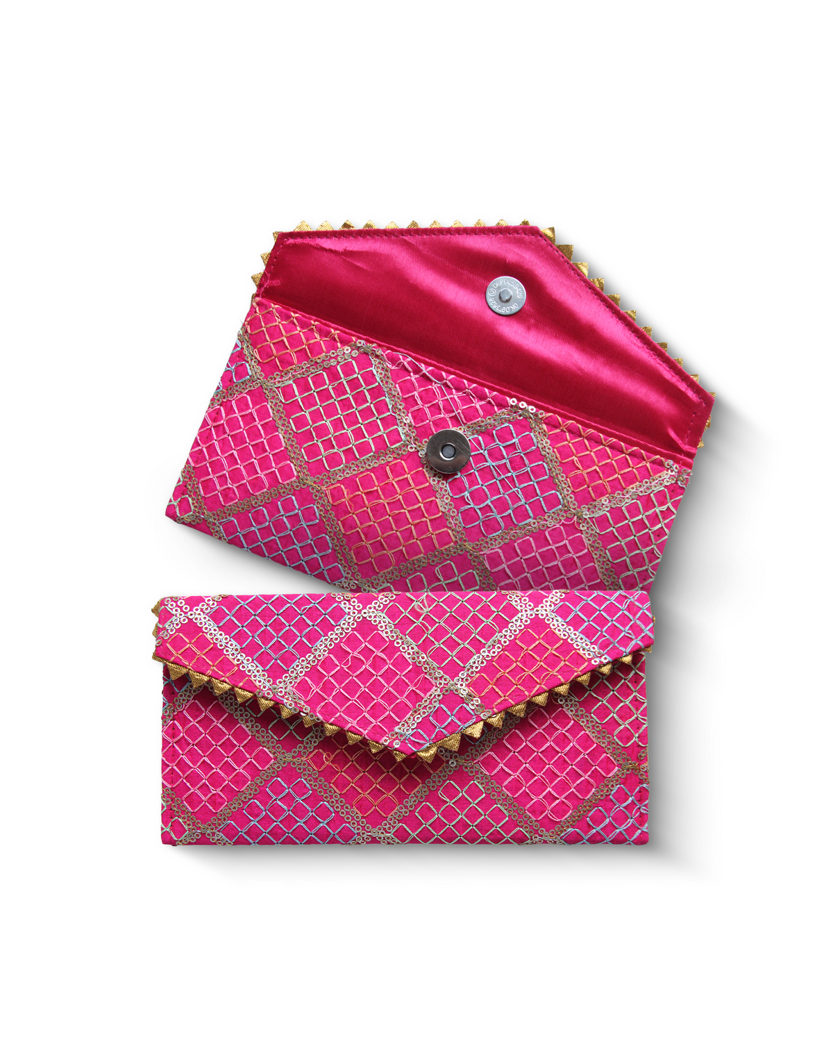 Pink Fabric with Sequence Shagun Money Envelop - Set of 2